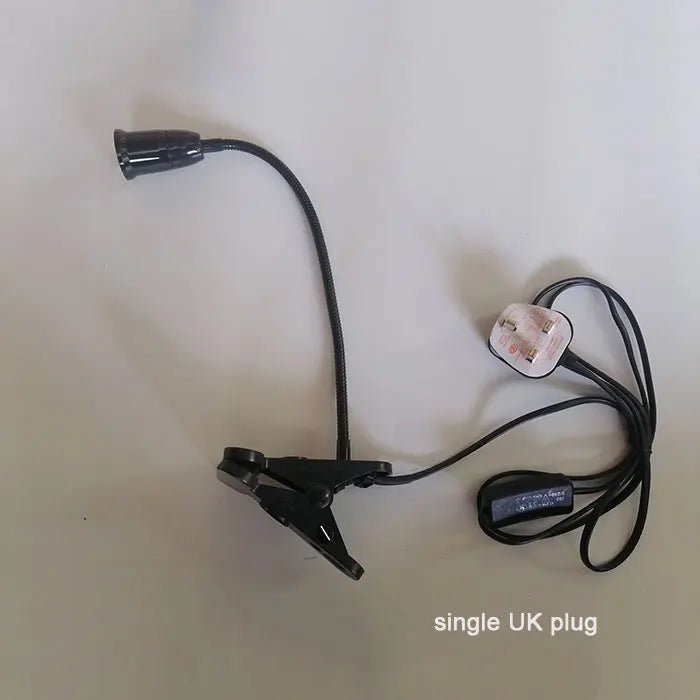 EU EUA Plug 360 graus Suporte de lâmpada de mesa flexível E27 Base soquete de luz Gooseneck Clip-On Cabo com interruptor liga/desliga para planta doméstica 