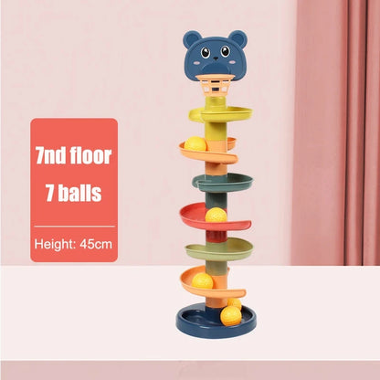 Early education baby toys sliding rolling ball stack tower stacking puzzle rotating track toddler gift Leedoar