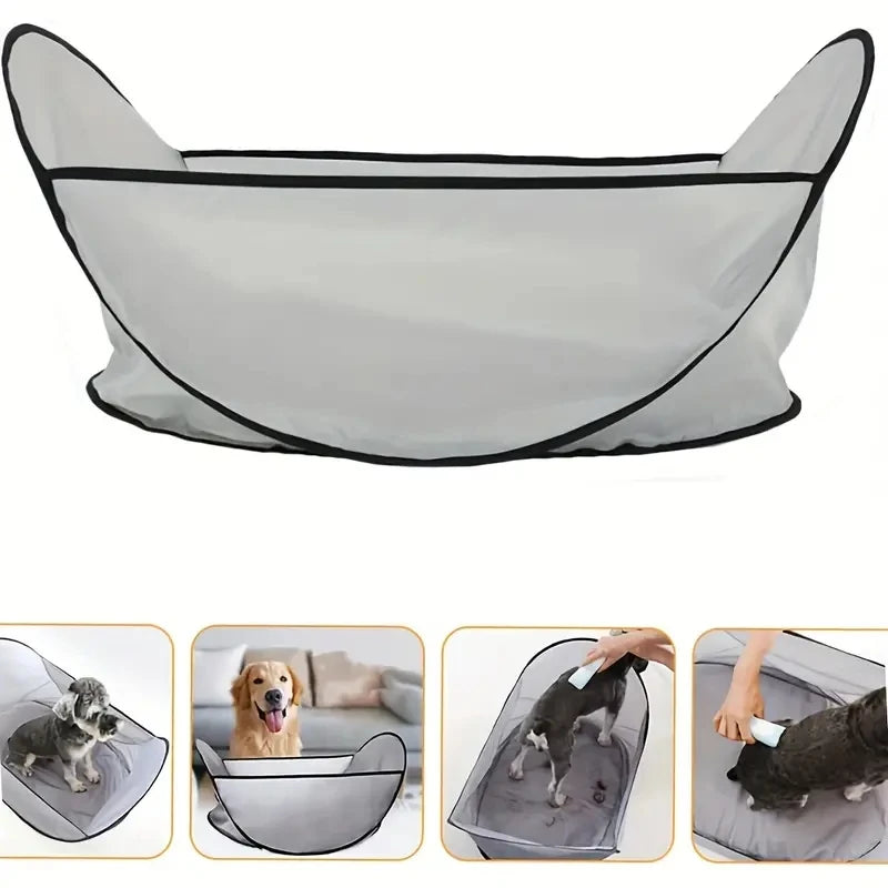 Easy Dog and Cat Hair Catcher Tent - Waterproof Adjustable, Neat Barbering Cape for Easy Trimming and Shaving Leedoar