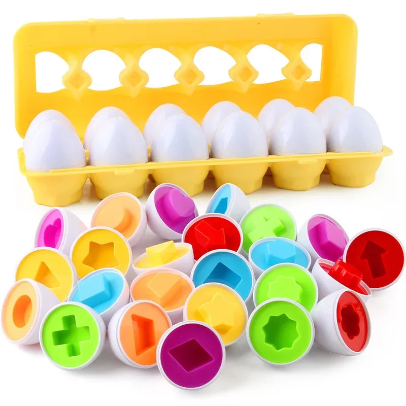 Eggs Screws 3D Puzzle Montessori Learning Education Math Toys Kids Shape Match Smart Game For Children Educational Easter Gifts Leedoar