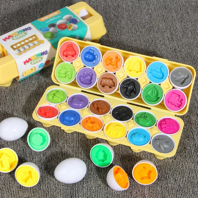 Eggs Screws 3D Puzzle Montessori Learning Education Math Toys Kids Shape Match Smart Game For Children Educational Easter Gifts Leedoar