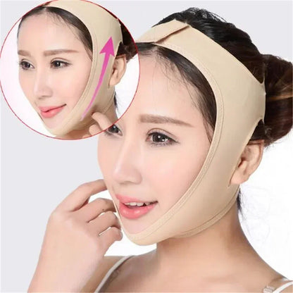 Elastic Face Slimming Bandage V Line Face Shaper Women Chin Cheek Lift Up Belt Facial Massager Strap Face Beauty Skin Care Tools Leedoar