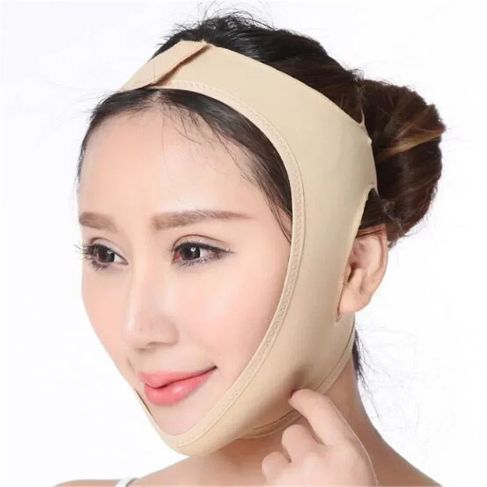 Elastic Face Slimming Bandage V Line Face Shaper Women Chin Cheek Lift Up Belt Facial Massager Strap Face Beauty Skin Care Tools Leedoar