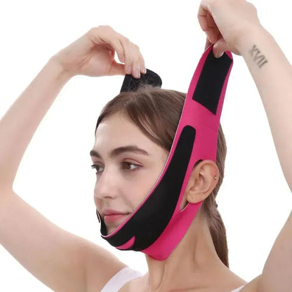 Elastic Face Slimming Bandage V Line Face Shaper Women Chin Cheek Lift Up Belt Facial Massager Strap Face Beauty Skin Care Tools Leedoar