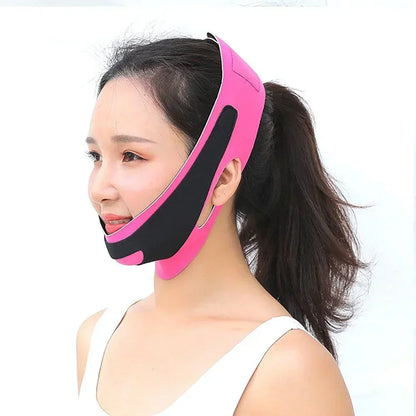 Elastic Face Slimming Bandage V Line Face Shaper Women Chin Cheek Lift Up Belt Facial Massager Strap Face Beauty Skin Care Tools Leedoar