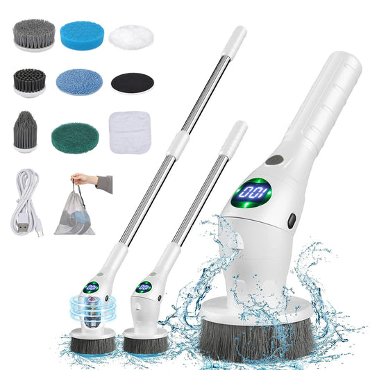 Electric Cleaning Brush 8 in 1 Multifunctional Household Wireless Rotatable Cleaning Brush For Bathroom Kitchen Windows Toilet Leedoar