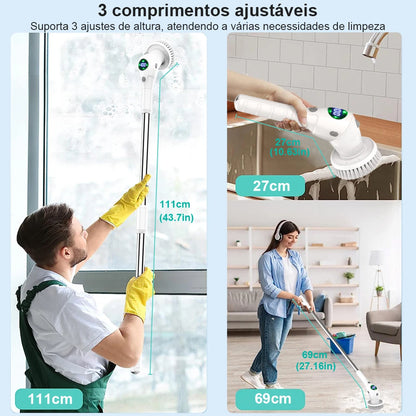 Cepillo de limpieza eléctrico 8 en 1, multifuncional, inalámbrico, giratorio, para baño, cocina, ventanas, inodoro