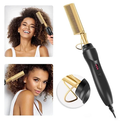 Electric Curling Iron Massage Comb For Long Curly Hair Haircutting Comb For Women Home Use Durable Curling Comb Fluffy Combs Leedoar