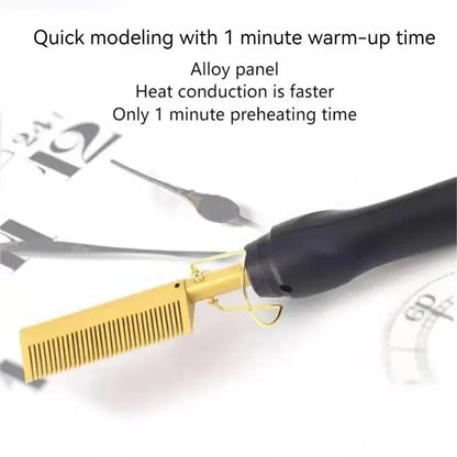 Electric Curling Iron Massage Comb For Long Curly Hair Haircutting Comb For Women Home Use Durable Curling Comb Fluffy Combs Leedoar