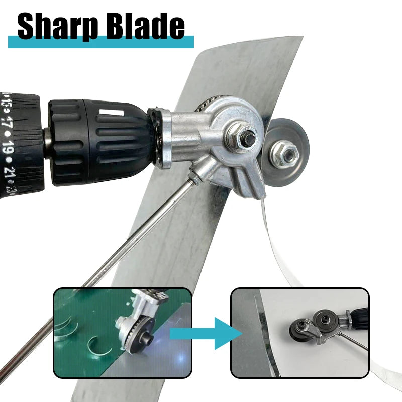 Electric Drill Convert Shears Plate Cutter Metal Sheet Cutter Tool Free Cutting Tool Nibbler Sheet Metal Cut Electric Scissor Leedoar