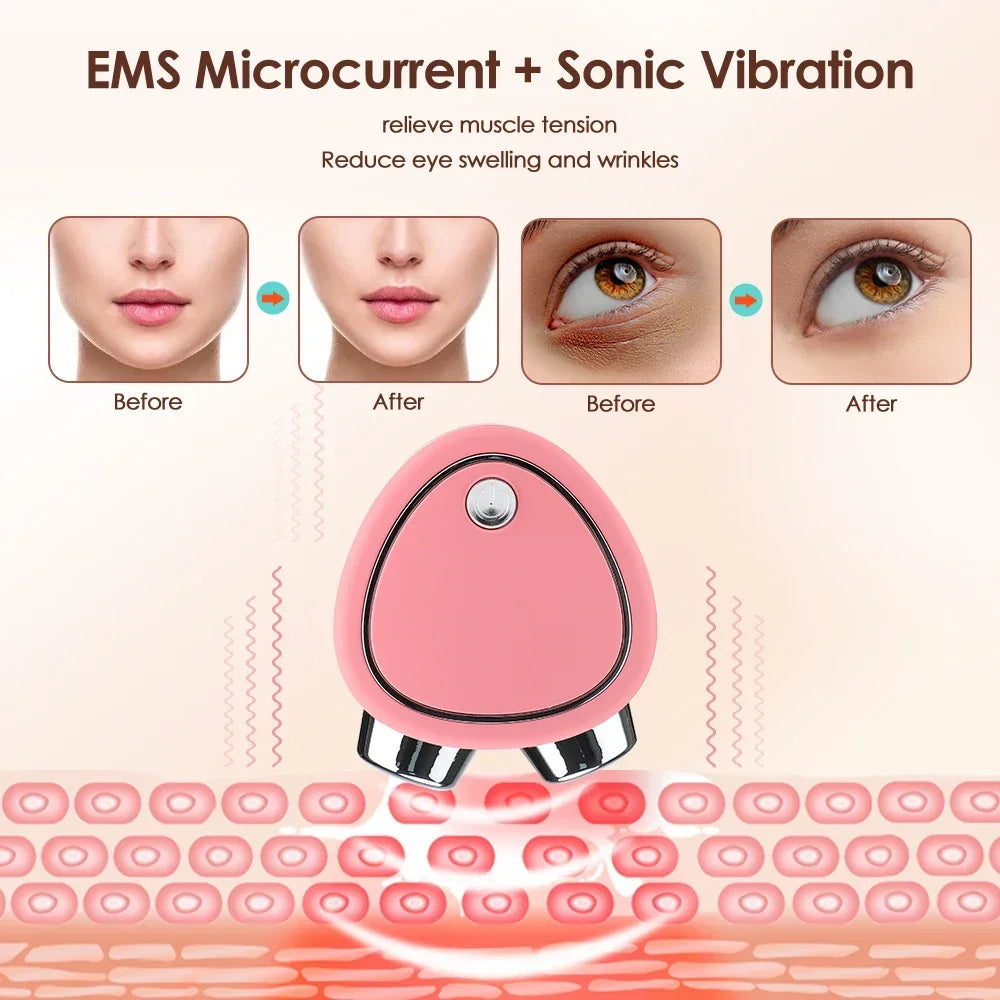 Electric Face Lift Massage Roller EMS Microcurrent Sonic Vibration Facial Lifting Device Skin Tighten Massage Beauty Care Tool Leedoar