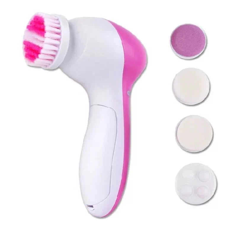 Electric Facial Cleaner 5 IN 1 Face Cleansing Brush Wash Machine Spa Skin Care Massager Blackhead Cleaning Facial Cleanser Tools Leedoar