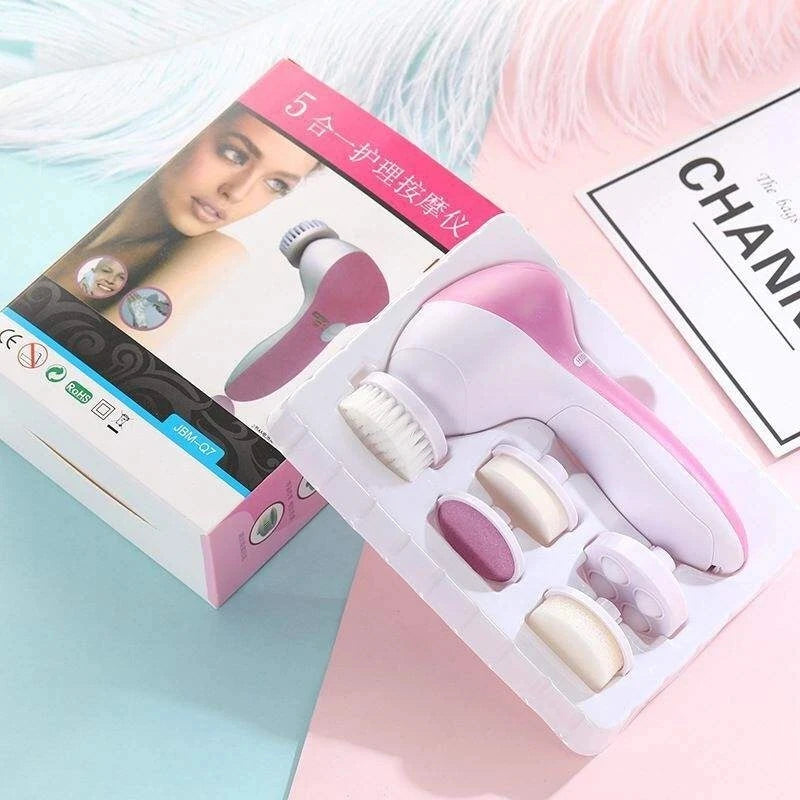 Electric Facial Cleaner 5 IN 1 Face Cleansing Brush Wash Machine Spa Skin Care Massager Blackhead Cleaning Facial Cleanser Tools Leedoar