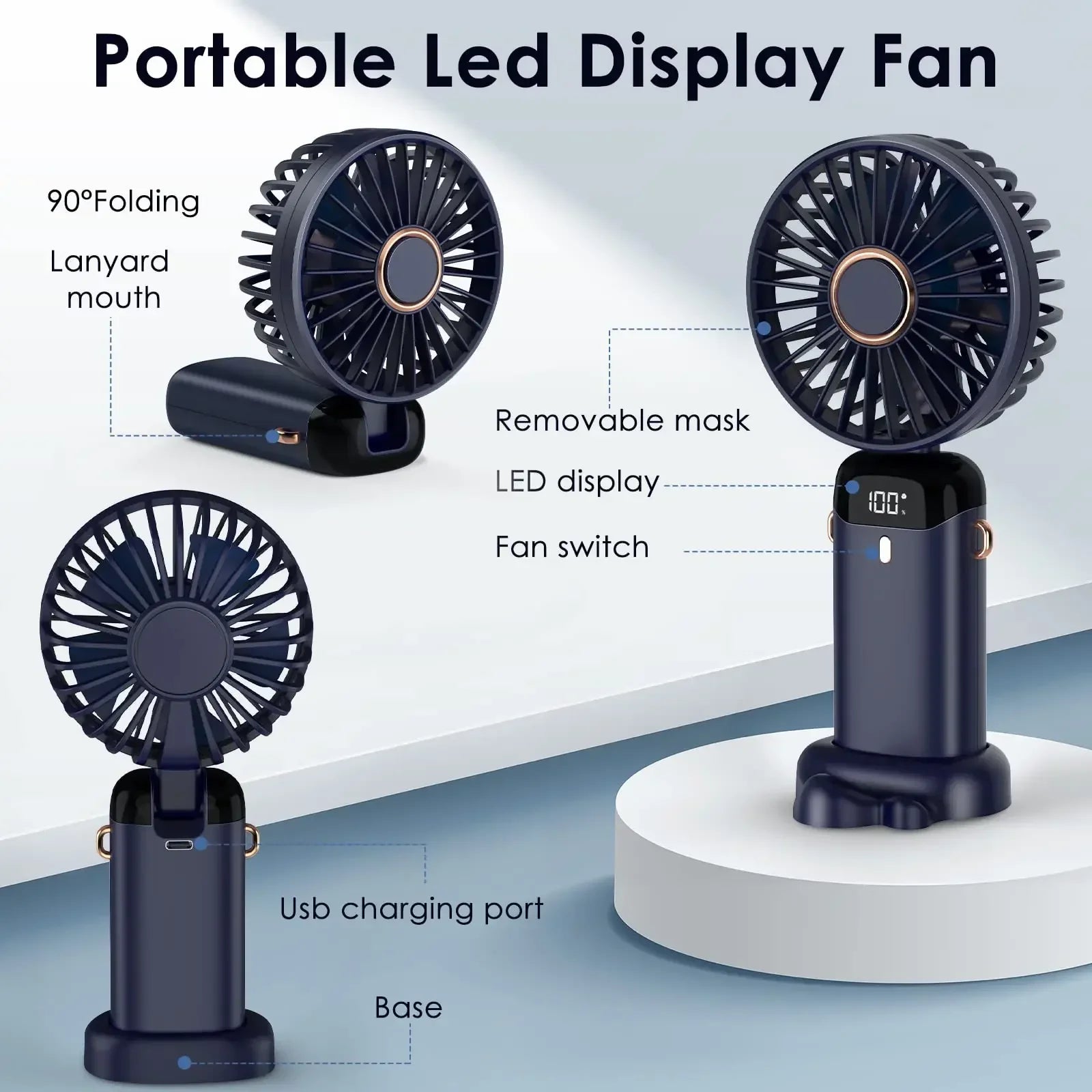 Electric Fan Portable Air Conditioner Mini Cooler Rechargeable Neck Fans for Home Free Shipping Hand Usb Conditioning Blades Leedoar