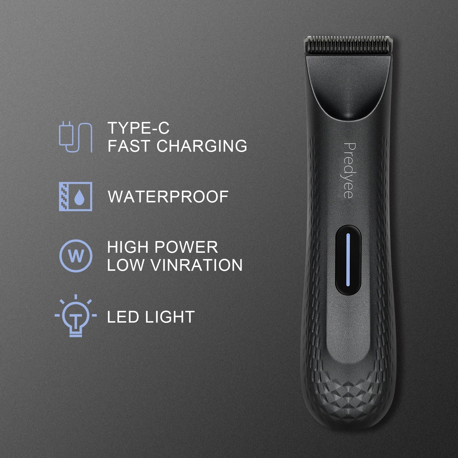 Electric Groin Hair Trimmer for Men,Body Groomer & Pubic Waterproof Hair Trimmer,Replaceable Ceramic Blade Leedoar