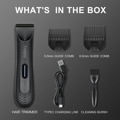 Electric Groin Hair Trimmer for Men,Body Groomer & Pubic Waterproof Hair Trimmer,Replaceable Ceramic Blade Leedoar