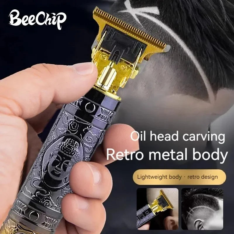 Electric Haircutter for Men Golden Buddha USB Electric Hair Clipper Electric Faders Barber Shaved Head Shaver Multifunctional Leedoar