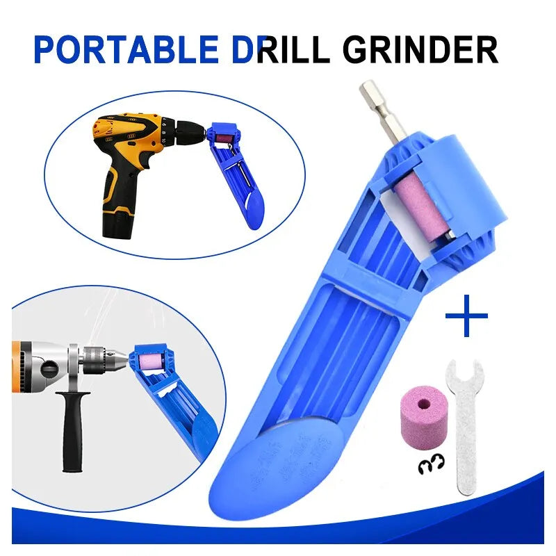 Electric Hand Drill Drill Grinder Portable Grinder Drill Grinder Ordinary Iron Straight Shank Drill Bit Grinding Stone Tool Set Leedoar