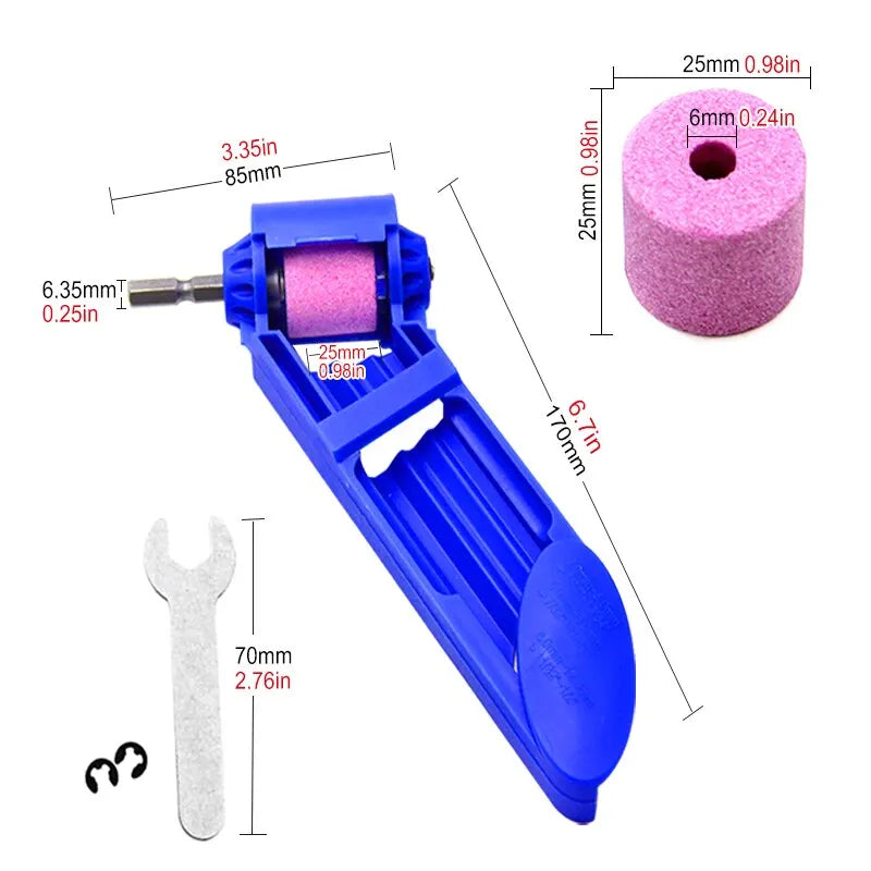 Electric Hand Drill Drill Grinder Portable Grinder Drill Grinder Ordinary Iron Straight Shank Drill Bit Grinding Stone Tool Set Leedoar