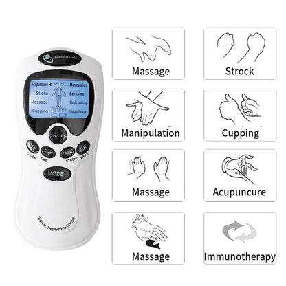 Instrumento de masaje eléctrico EMS Tense Machine, masajeador de pulso Tens, estimulador muscular eléctrico de acupuntura para cuello, espalda y cuerpo 