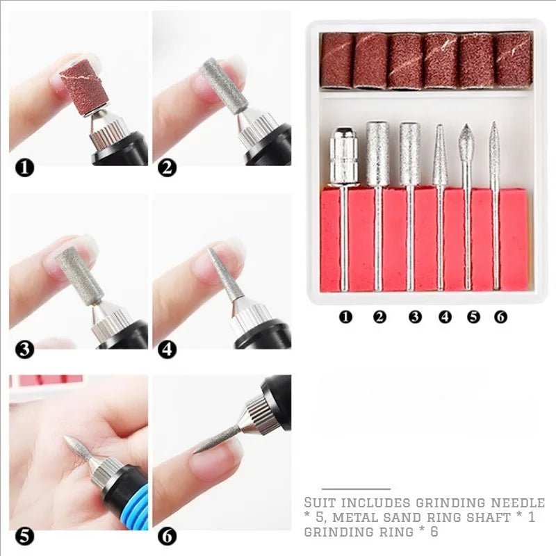 Electric Nail Drill Machine Set Pedicure Grinding Equipment Mill For Manicure Professional Strong Nail Polishing Tool Leedoar