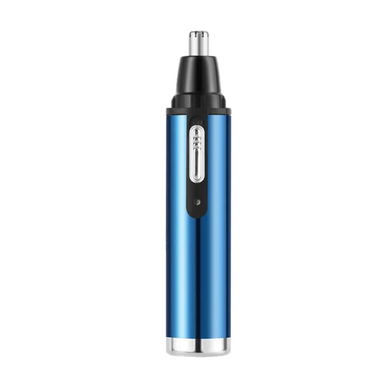 Electric Nose Ear Hair Trimmer USB Charging Handy Detachable Washable Man Clippers Remover with Cleaning Brush Blue