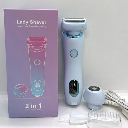 Electric Razors for Women 2 In 1 Bikini Trimmer Face Shavers Hair Removal for Underarms Legs Ladies Body Trimmer IPX7 Waterproof Leedoar