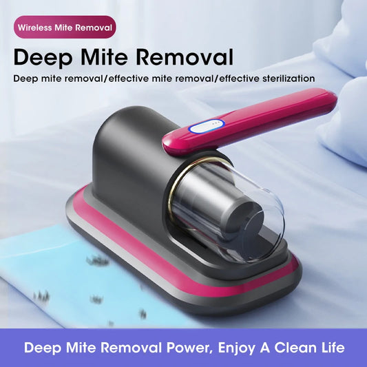 Electric Wireless Mite Remover Portable Handheld Vacuum Cleaner Mite Remover UV Lamp Mite Bacteria Remover Mattress Clothing