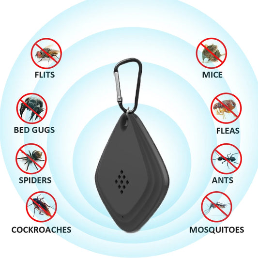 Repelente electrónico de mosquitos ultrasónico, seguro para niños y mascotas, portátil, para acampar en verano, senderismo, cocina