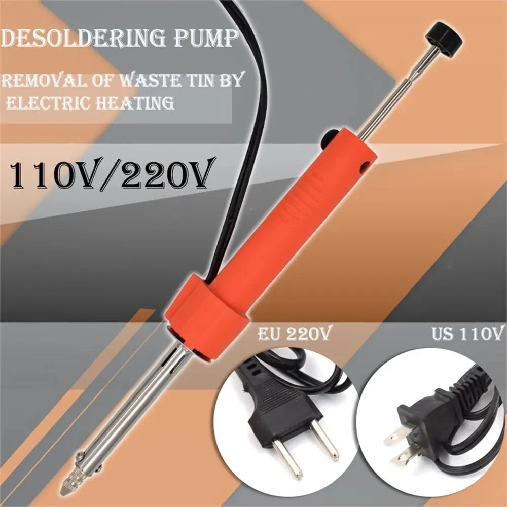 Electrothermal Vacuum Tin Absorber High Power EU Durable Desoldering Pump Soldering Iron Pen Repair Tool Tin Suction Gun Leedoar