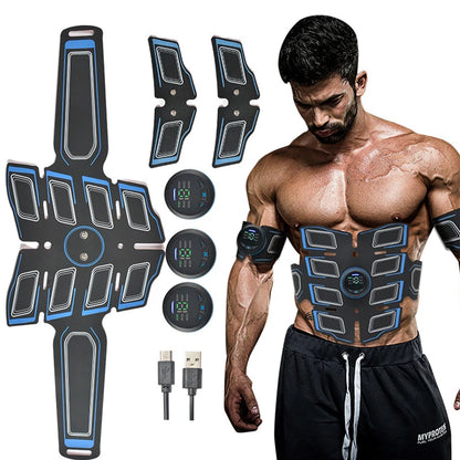 Eletric Muscle Stimulator Vibrater USB Rechargeable Abdominal Muscle Trainer Smart Fitness Abdominal Training Sports Lose Weight Leedoar