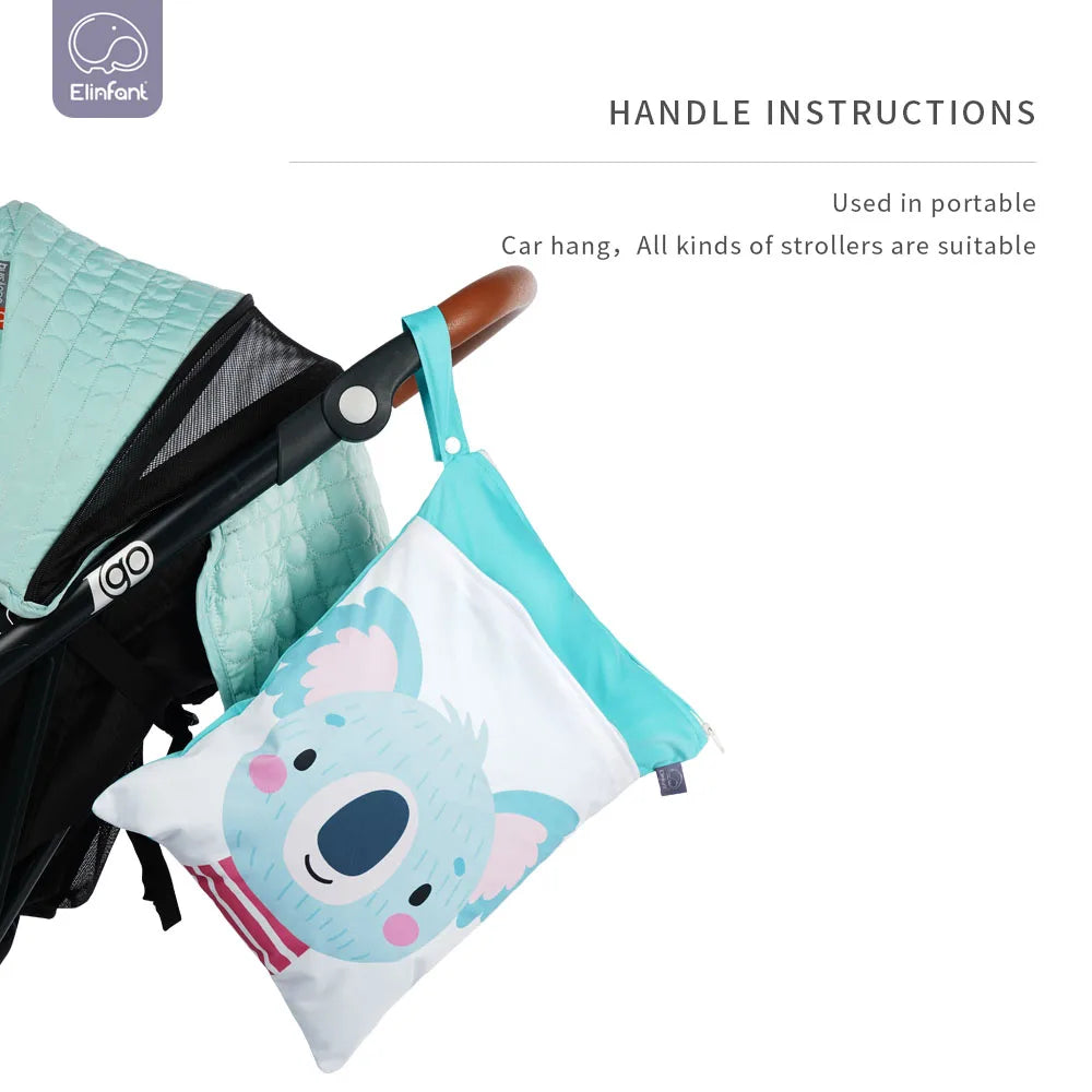 Elinfant Digital Position Printed Wet Dry Bag Waterproof 30*40cm Zippers With Handle Diaper Bag Leedoar