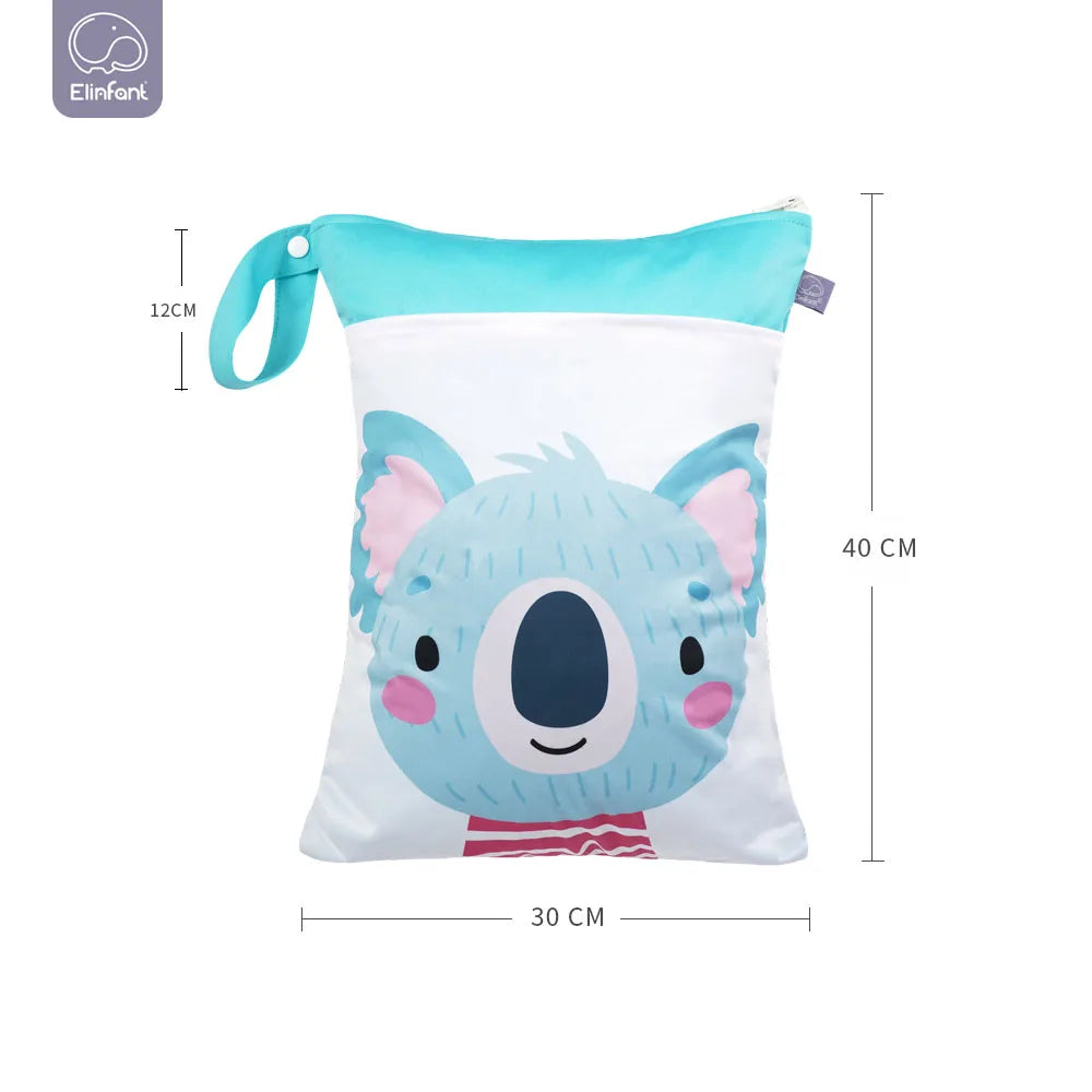 Elinfant Digital Position Printed Wet Dry Bag Waterproof 30*40cm Zippers With Handle Diaper Bag Leedoar