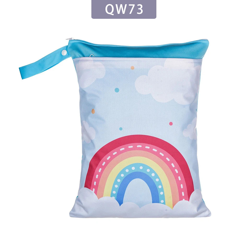 Elinfant Digital Position Printed Wet Dry Bag Waterproof 30*40cm Zippers With Handle Diaper Bag Leedoar