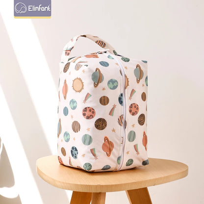 Elinfant Portable Diaper Pods Reusable Waterproof Fashion Prints Wet/Dry Cloth Wet Bag Mommy Storage Travel Bag Leedoar