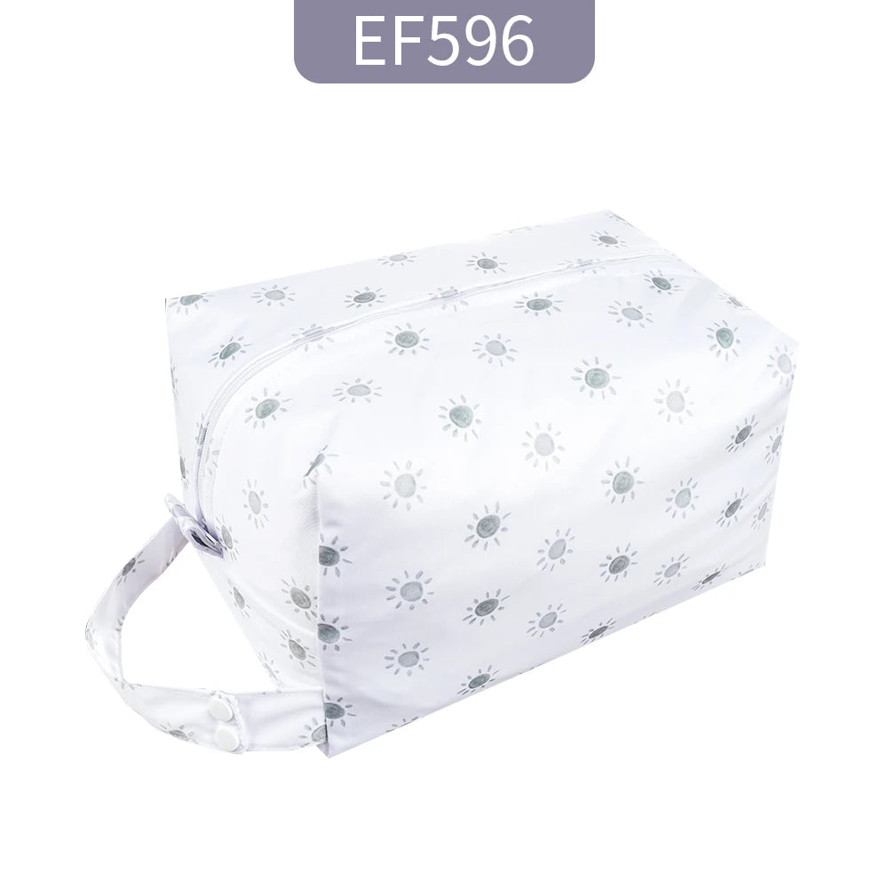 Elinfant Portable Diaper Pods Reusable Waterproof Fashion Prints Wet/Dry Cloth Wet Bag Mommy Storage Travel Bag Leedoar