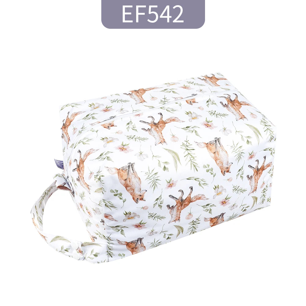 Elinfant Portable Diaper Pods Reusable Waterproof Fashion Prints Wet/Dry Cloth Wet Bag Mommy Storage Travel Bag Leedoar