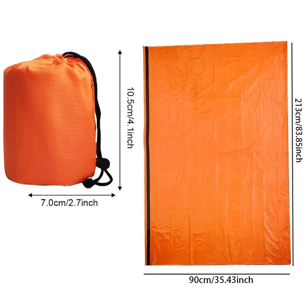 Emergency Sleeping Bag Ultra Waterproof Mylar Thermal Blankets Lightweight Survival Sleeping Bag Keep Warm for Camping Hiking Leedoar