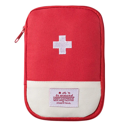 Empty Portable Small First Aid Bag Kit Blue/Red for Outdoor Travel Camping Home Easy Carrying Leedoar