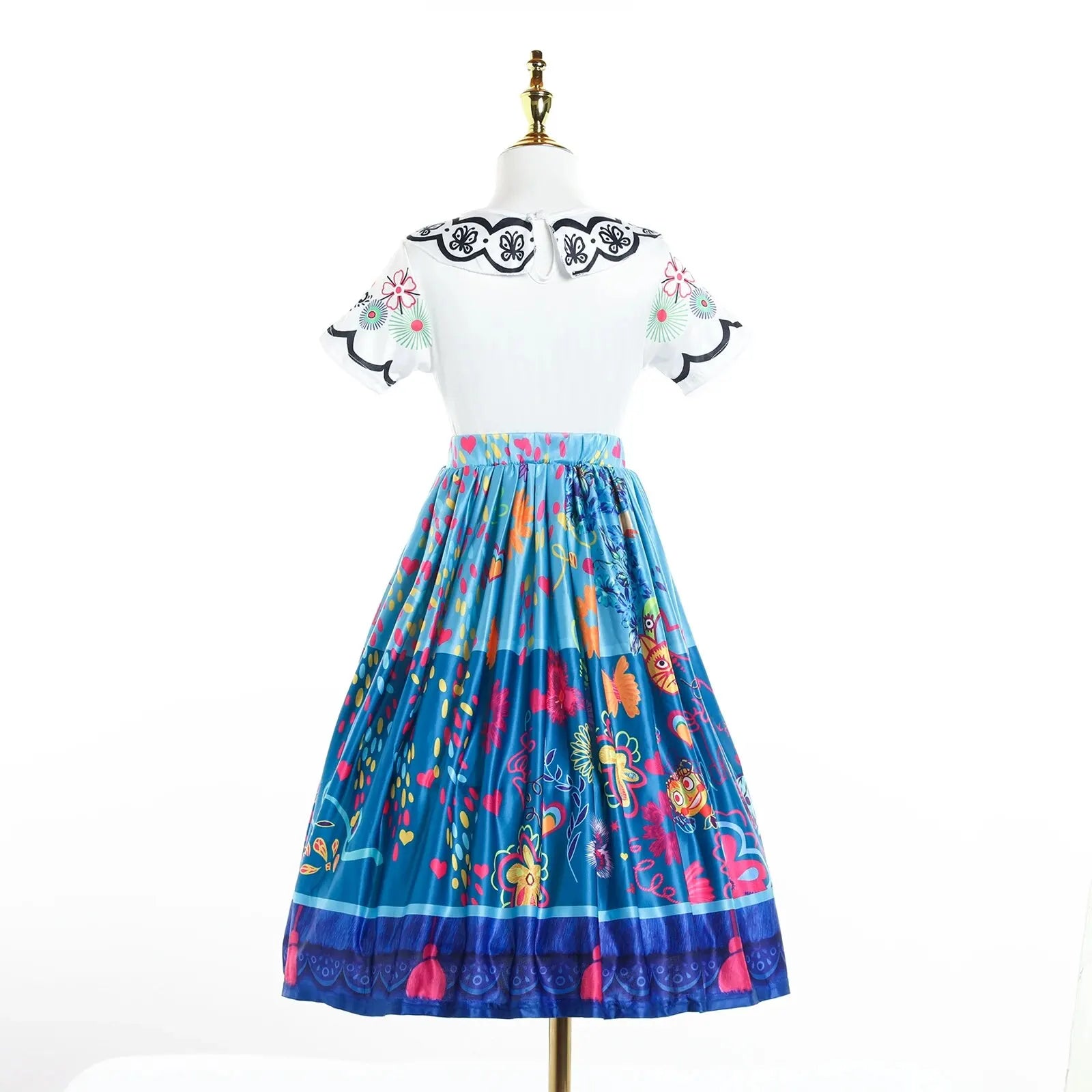 Encanto Mirabel Princess Costume For Kids Dress Up Printed Cartoon Dressing Halloween Costume Birthday Gift Leedoar