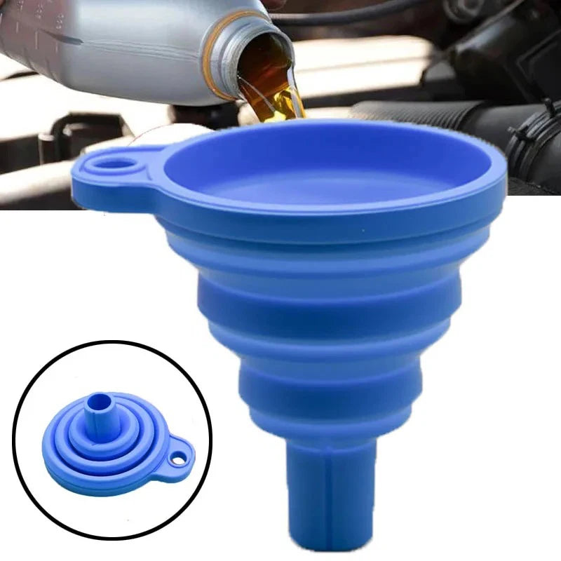 Engine Funnel Car Universal Silicone Liquid Funnel Washer Fluid Change Foldable Portable Auto Engine Oil Petrol Change Funnel Leedoar