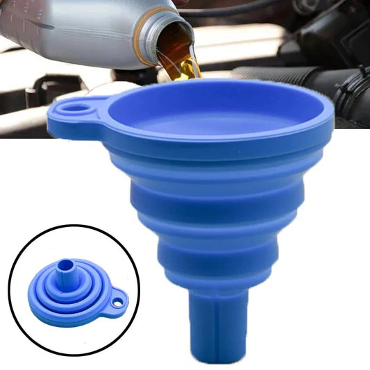 Motor Funil Carro Universal Silicone Líquido Funil Lavador Fluido Troca Dobrável Portátil Auto Motor Óleo Gasolina Troca Funil 