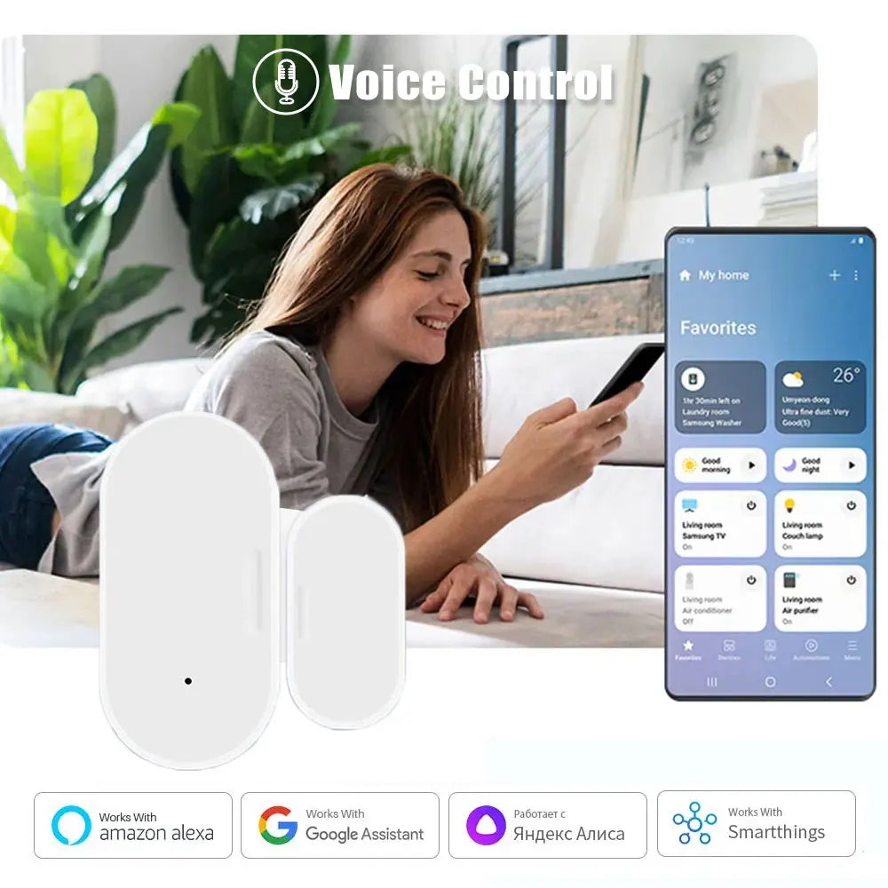 Ewelink ZigBee Door Window Sensor Entry Sensor Security Burglar Door Sensor Alarm Smart Life Magnetic Door Sensor Alexa Google Leedoar