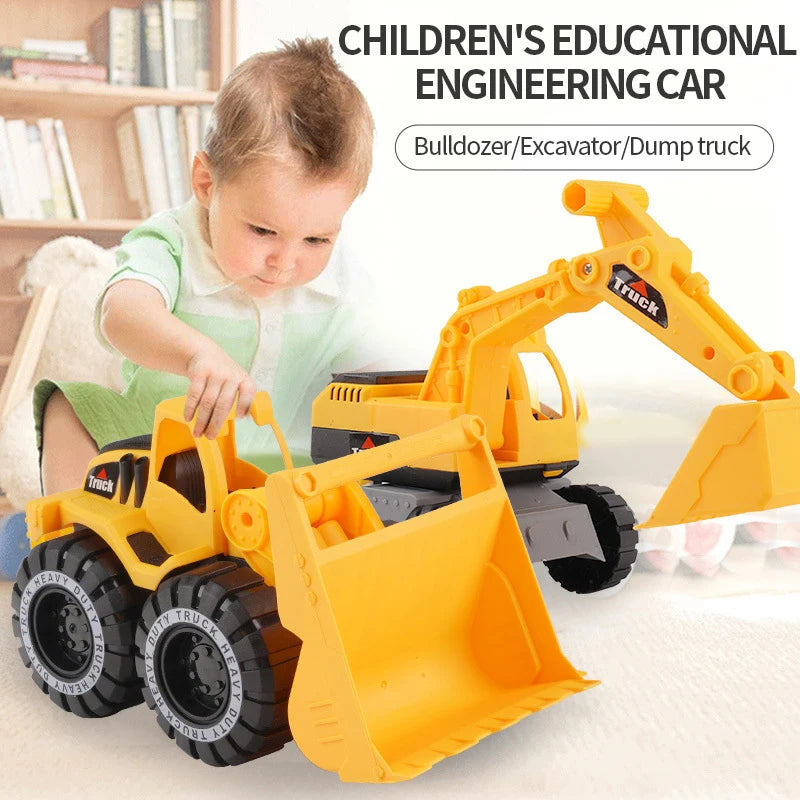 Excavator Dump Truck Model Toy Engineering Vehicle Set .Construction Fleet Toddler Early Education Construction Vehicles Toys Leedoar