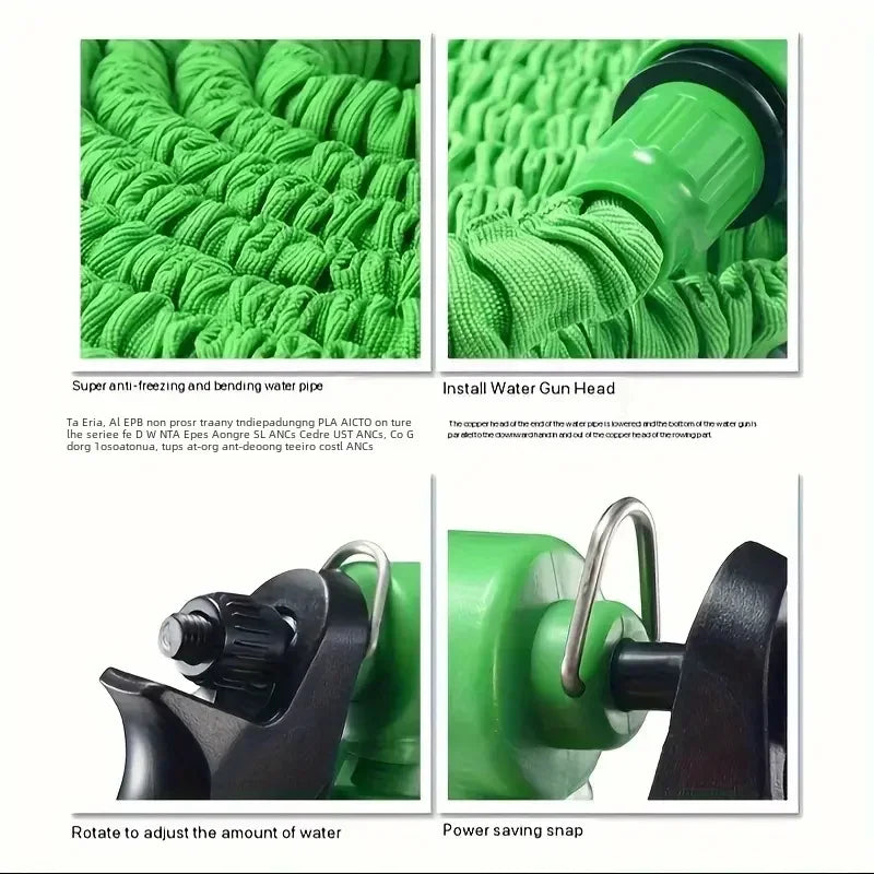 Expandable Magic Hose, High-Pressure Car Wash, 7Water Spraying Functions, Water Gun, Home Garden Watering Hose Leedoar