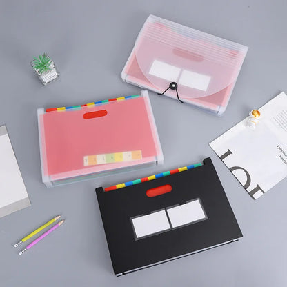 Expanding File Folder 12 Pockets A4 Size Filing Folder Organizer Large Capacity Portable AccordianFile Box for Classroom Office Leedoar