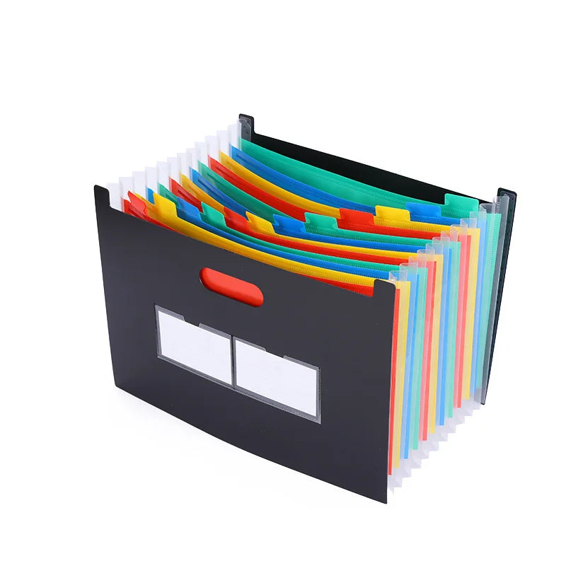 Expanding File Folder 12 Pockets A4 Size Filing Folder Organizer Large Capacity Portable AccordianFile Box for Classroom Office Leedoar