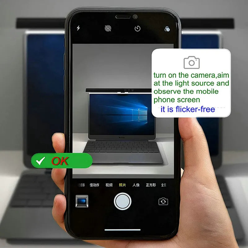 Eye-Care Desk Lamp 50cm LED Computer PC Monitor Screen Light Bar Stepless Dimming Reading USB Powered Hanging Table Lamp Leedoar