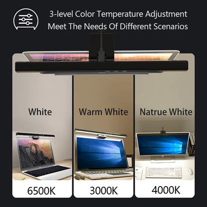 Eye-Care Desk Lamp 50cm LED Computer PC Monitor Screen Light Bar Stepless Dimming Reading USB Powered Hanging Table Lamp Leedoar