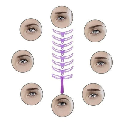 Eyebrow Stencils, Eyebrow Shaping Kit, Eyebrow Template, 8 Styles Reusable Eyebrow Stencil With Handle Leedoar